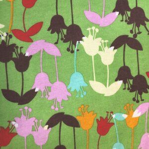 Baby Nay Green Floral Cotton Knit Fabric 4 Yds x 60" Wide for Sewing